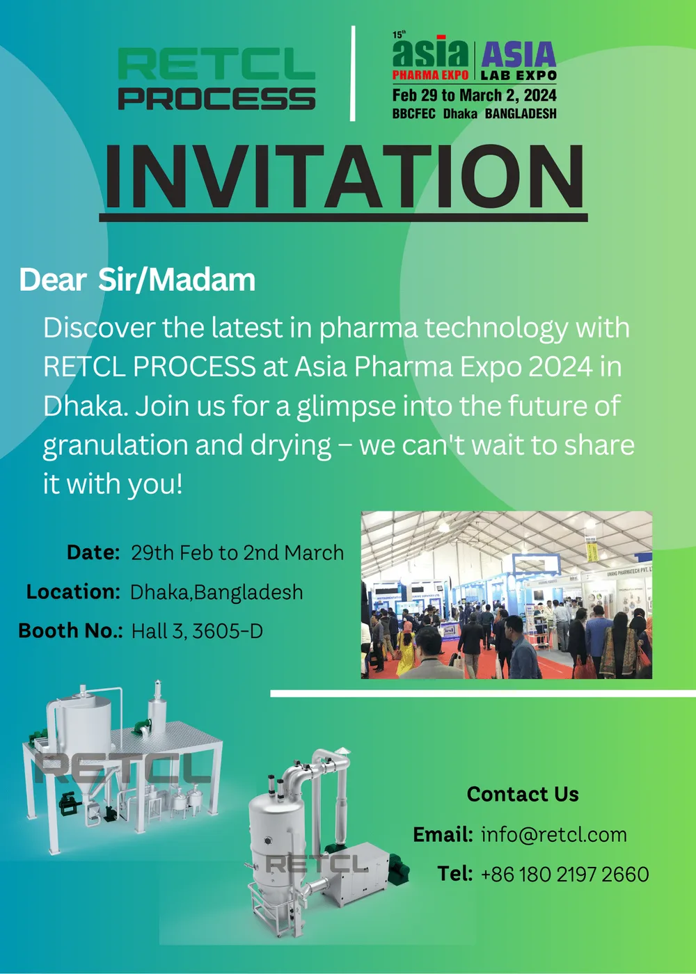 与迅驰干燥一起参加2024年在孟加拉国达卡举办的ASIA PHARMA EXPO 2024和ASIA LAB EXPO 2024