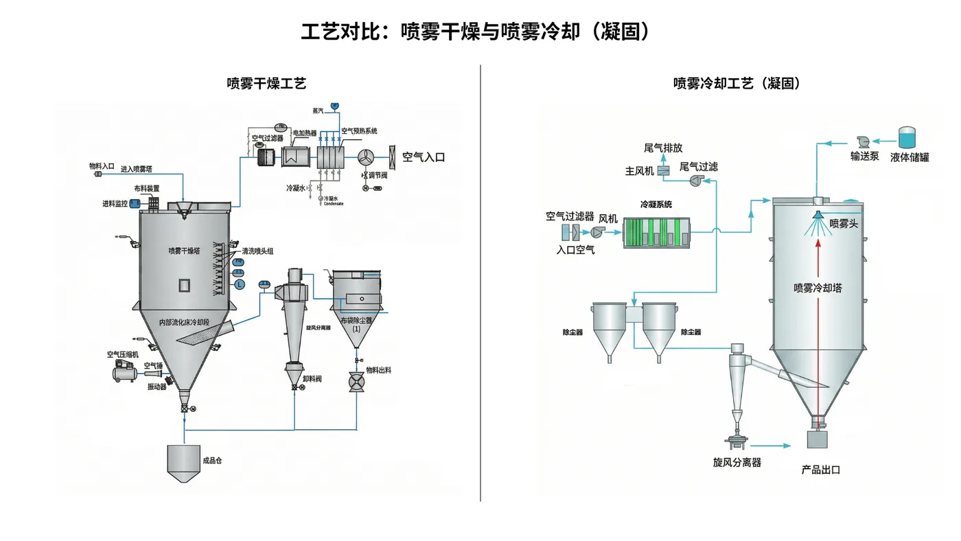 喷雾干燥与喷雾冷却：热力学转化的物理学