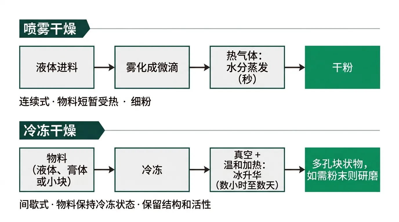 用于工业粉体生产的喷雾干燥机与冷冻干燥机对比